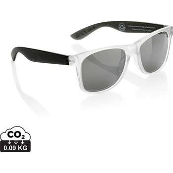 Sluneční brýle Sluneční brýle Gleam z RCS recykl. PC se zrcadlovými sklíčky - Černá / Bílá, Firemní dárkové předměty s vlastním potiskem