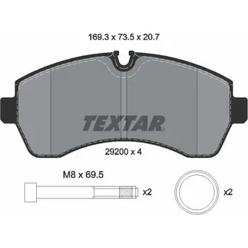 Brzdová destička Sada brzdových destiček, kotoučová brzda TEXTAR 2920006