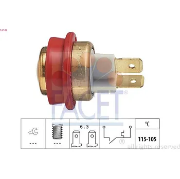 Čidlo automobilu Teplotní spínač, větrák chladiče FACET 7.5143