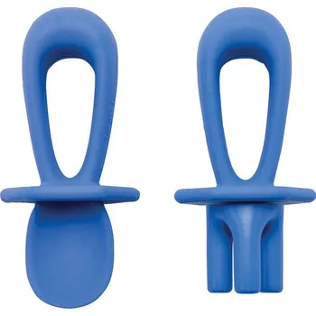 Příbor Tiny Twinkle Trénovací lžička a vidlička - Indigo