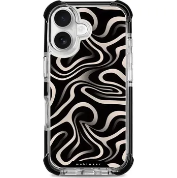Pouzdro na mobilní telefon Odolný obal Mobiwear MagSafe Elite Bumper - Apple iPhone 16 - DA63D Vlnky a linky (Odolný kryt, pouzdro, obal Mobiwear Elite Bumper na mobil Apple iPhone 16 - DA63D Vlnky a linky, materiál Plast + TPU silikon + kov - zesílená ochrana telefonu, podpora)