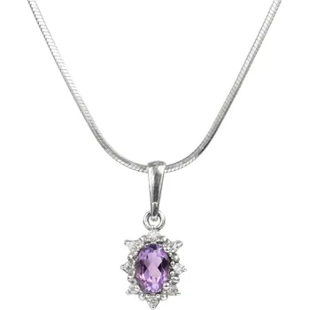 Přívěsek Stříbrný přívěsek kytička s ametystem Flea