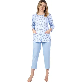 Dámské pyžamo Dámské vzorované pyžamo 670/41 Regina Barva/Velikost: modrá / L