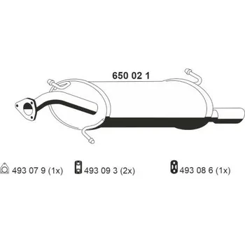 Tlumič výfuku Zadni tlumic vyfuku ERNST 650021