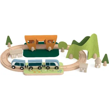 Vláček a vláčkodráha Classic WORLD Dřevěná vláčkodráha - mini