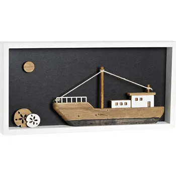 Vánoční dekorace Dekorativní postava DKD Home Decor Dřevo Bílá (40 x 3.5 x 20 cm)