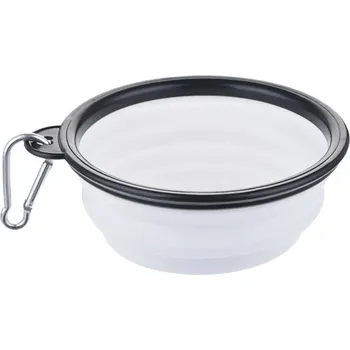 Miska pro psa Multifunkční miska pro psy na vodu a jídlo | skládací cestovní krabička na krmení pro domácí mazlíčky i hračka - Bílý,650 ml