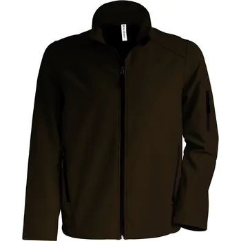 Kariban Pánská softshell bunda bez kapuce Čokoládová 4XL