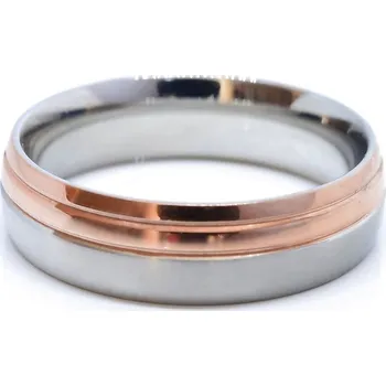Prsten Snubní prsten z chirurgické oceli zlacený Kosma - 63