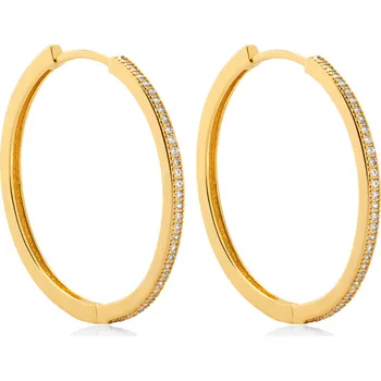 Módní doplněk Troli Nadčasové pozlacené kruhy se zirkony VBE0151G + 2 měsíce na vrácení zboží