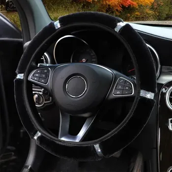 Potah na volant Univerzální plyšový kryt na volant | ochrana volantu, volant kryt - Černá