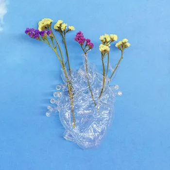 Lampička Váza SELETTI Love in Bloom, čirá, výška 24 cm, ve tvaru srdce, sklo přehledně - Doprava zdarma