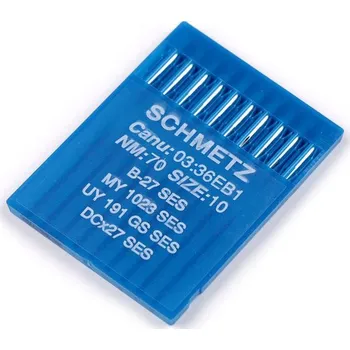 Strojové jehly pro průmyslové šicí stroje overlock 70; 80 Schmetz - 70 nikl