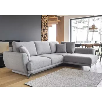 Sedací souprava Rohová sedací souprava Lada, pravá, sv. šedá (Gusto 86)