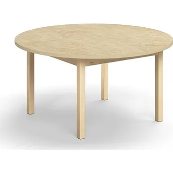 Jídelní stůl Stůl DECIBEL, Ø1200x590 mm, akustické linoleum, bříza/béžová