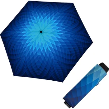 Deštník Doppler Mini Slim Carbonsteel FUSION blue - dámský plochý skládací deštník