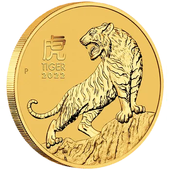 Zlatá mince Rok Tygra 1/4 oz BU 2022 Lunární série III