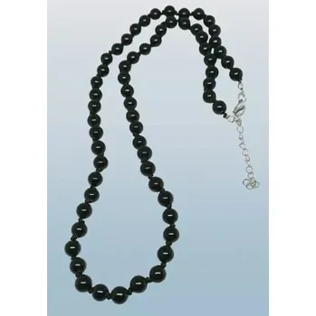 Náhrdelník Obsidián černý náhrdelník s chirurgickou ocelí (Možno i jako pánský)