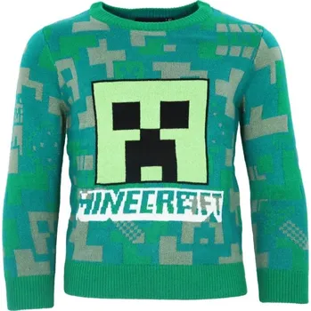 Dívčí oblečení Minecraft svetr Creeper zelenomodrý dětský Velikost mikiny: 6 let (116 cm)
