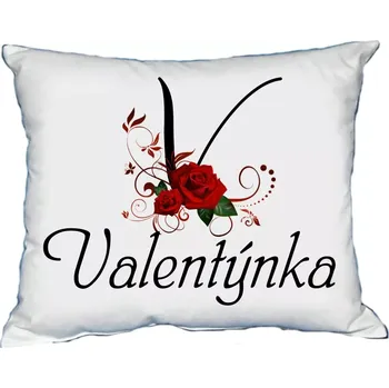 Dekorativní polštářek Polštář se jménem VALENTÝNKA Bílý (polštářek dámské jméno )