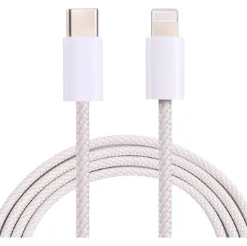 Apple Opletený datový a nabíjecí kabel PD 20W USB-C/Lightning pro iPhone/iPad/iPod/AirPods 1 m bílý