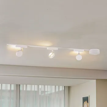 Svítidlo Lindby Systém kolejnic 48 V Lumaro, bodovky, 3-ramenné, bílé, Ø 7,3 cm - Treiber - Ø 13 cm, výška 4,3 cm; šířka stínidla na lampu 3,8 cm bílá 3 x 5 W LED - Doprava zdarma