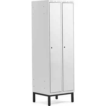 Šatní skříň Šatní skříňka CLASSIC, s nohami, 2 sekce, 1940x600x550 mm, šedé dveře