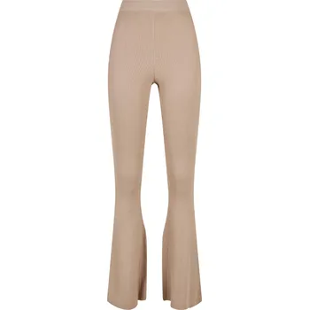Dámské legíny s žebrovaným úpletem Bootcut lighttaupe Urban Classics krémová 2539406