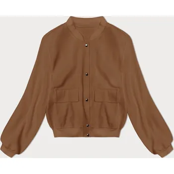 Vlněná bunda typu "bomber" v karamelové barvě (15687) odstíny béžové uni velikost