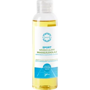 Masážní přípravek Yamuna sportovní rostlinný masážní olej - Máta a Rozmarýn 250 ml