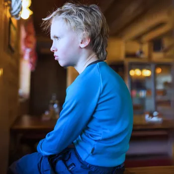 Crawler Merino tričko dlouhý rukáv dětské Modré Velikost: 140-146/152