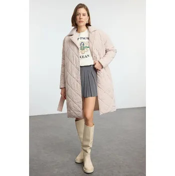 RC model letadla Trendyol Ecru Oversize Belted Long Quilted Puffer Coat Trendyol krémová 2952456