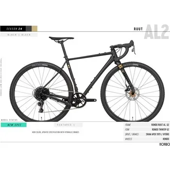 Horské kolo RONDO Gravel kolo RONDO RUUT AL2 Hydro černá - M ( 165-175 cm ) TEST BIKE