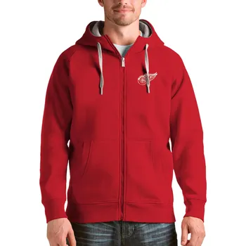 Pánská mikina Antigua Pánská mikina Detroit Red Wings NHL Logo Victory Full-Zip Hoodie - Red Velikost: S