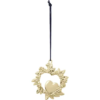 Vánoční dekorace Rosendahl, Sváteční závěsná ozdoba Karen Blixen věnec se srdíčkem zlatá - Formadore