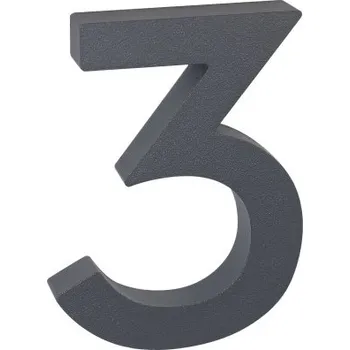 Domovní cedule RN.100LV.3.AL.AM číslo "3" antracit Antracit