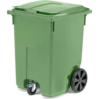 Odpadkový koš Mobilní nádoba na odpad CLASSIC, 370 l, zelená