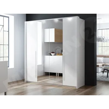 Ložnice Skříň Posero 210, Barva: bílá / zrcadlo MIRJAN 5902928191875