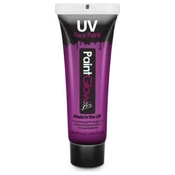 Speciální výtvarná barva Barva na obličej a tělo, neonově fialová, fluorescenční v UV světle, 12 ml