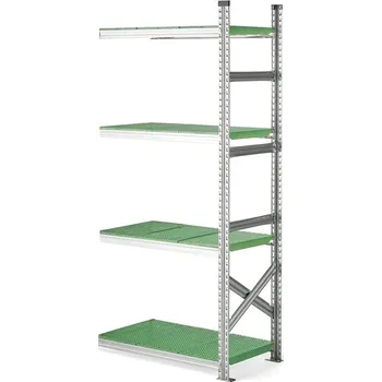Dílenský regál Regál na potraviny TRANSFORM, přídavný, 1970x900x500 mm, zelené police