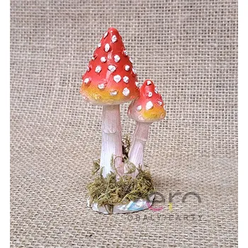 Hřiby v mechu keramické stojicí - barevný