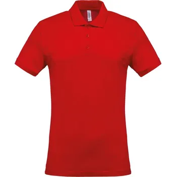 KARIBAN Pánská pique polokošile K254 Barva: Červená, Velikost: 3XL