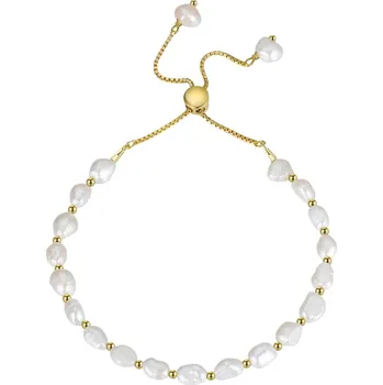 Náramek Majya Stříbrný nastavitelný náramek s perlami CHRISTINA pozlacený Ag/; ≤6,96 g 11177