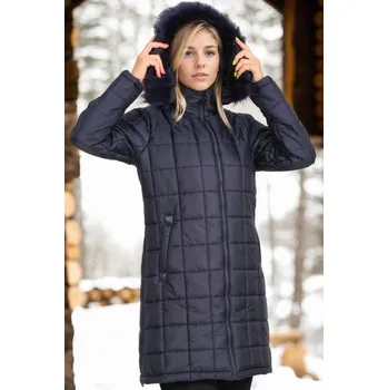 Dámský kabát Z6653 DEWBERRY DÁMSKÝ KABÁT-TMAVĚ NÁMOŘNICKÁ MODRÁ dewberry šedá 2665457