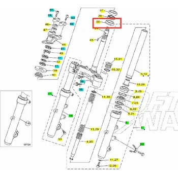 Yamaha Ložisko krku - těsnící kroužek 5RU234620000