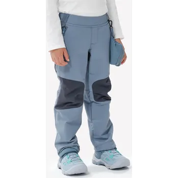 Chlapecké kalhoty QUECHUA Dětské turistické softshellové kalhoty MH 900 5-6 LET MODRÁ|ŠEDÁ