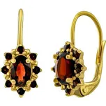 Zlaté náušnice Lina ze žlutého zlata s přírodními granáty