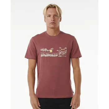 Pánské tričko Tričko Rip Curl UP THE LINE TEE Apple Butter velikost XL