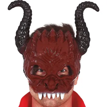 Karnevalový doplněk Polomaska čert s velkými rohy