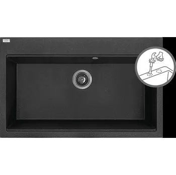 Laveo Tau, 1-komorový granitový dřez 800x500x215 mm, černá, LAV-SBT_7108